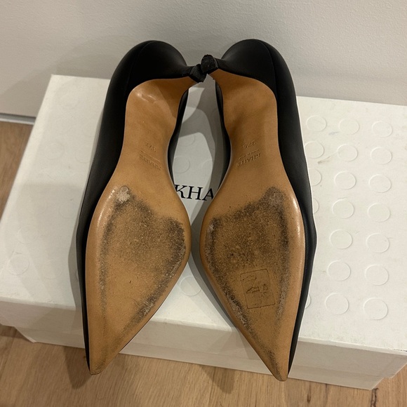 KHAITE Black Iconic River Leather Heels 37.5 7.5 - Picture 5 of 5